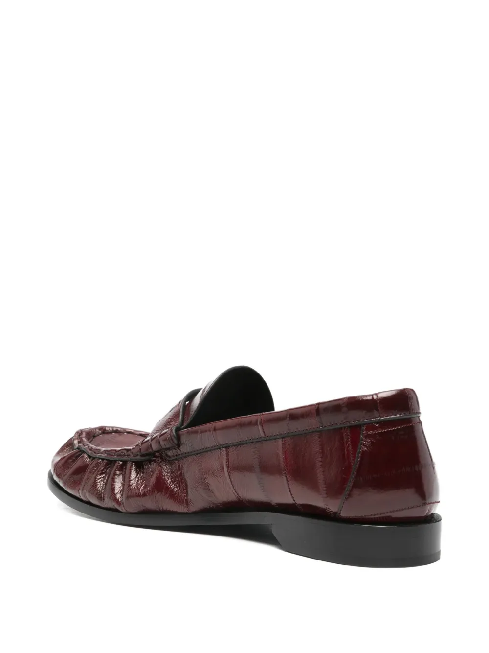 Saint Laurent Crocodile-effect Loafers In Brown