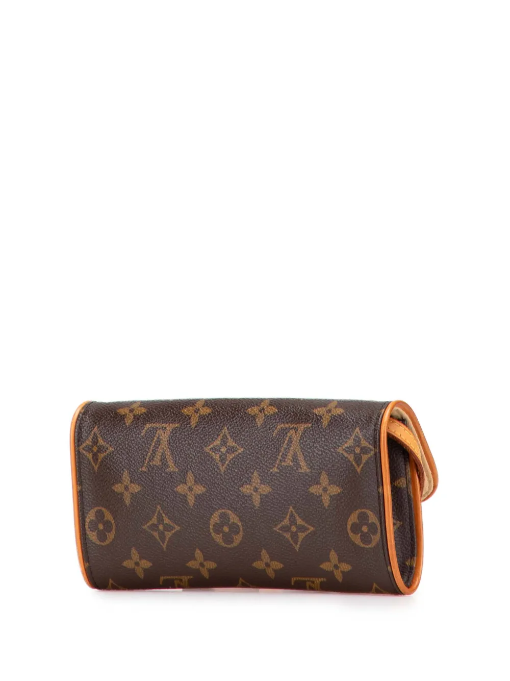 Pre-owned Louis Vuitton 2000 Monogram Pochette Twin Pm Crossbody Bag In Brown