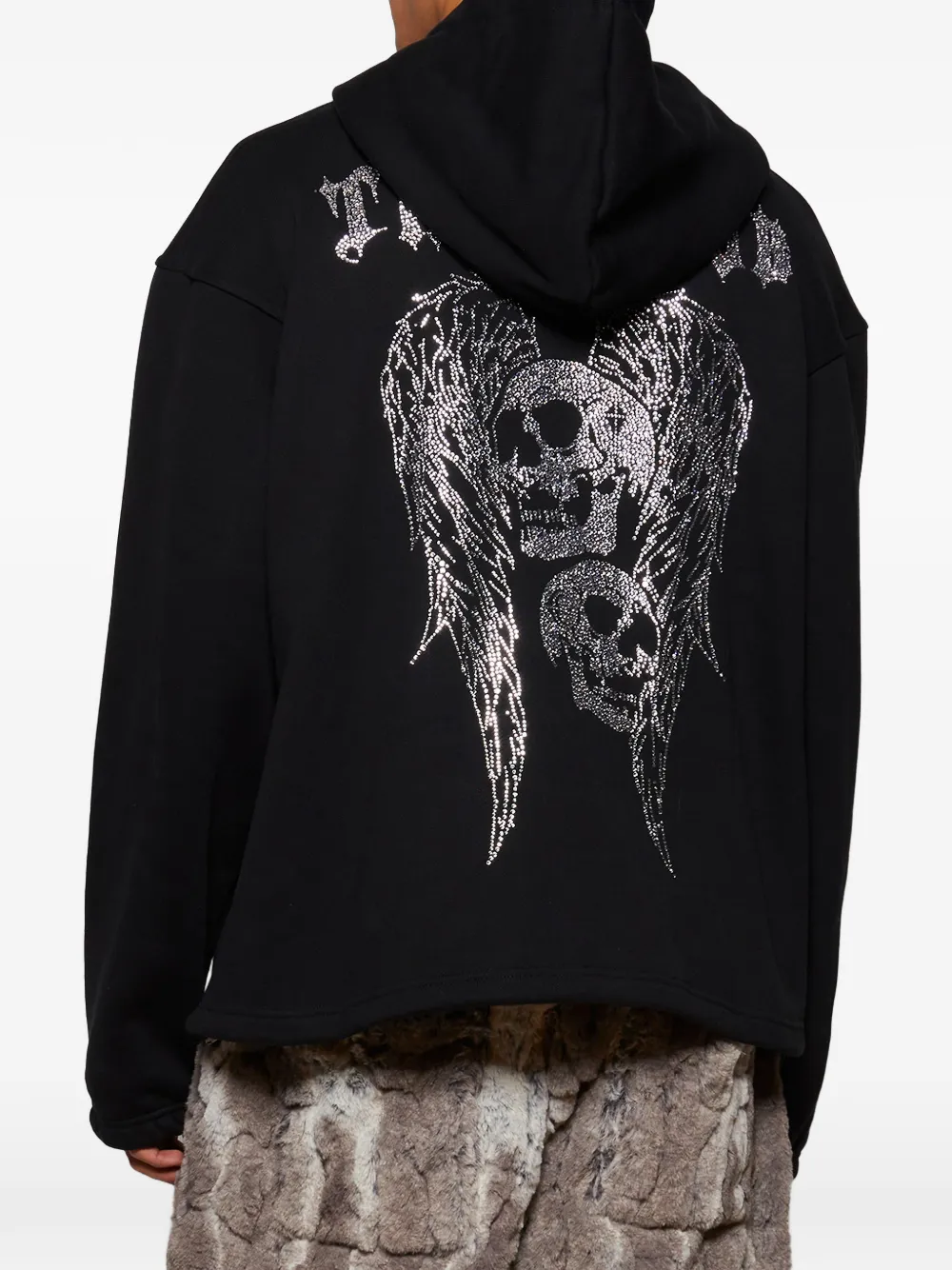 THUG CLUB crystal-embellished Hoodie | Black | FARFETCH AO