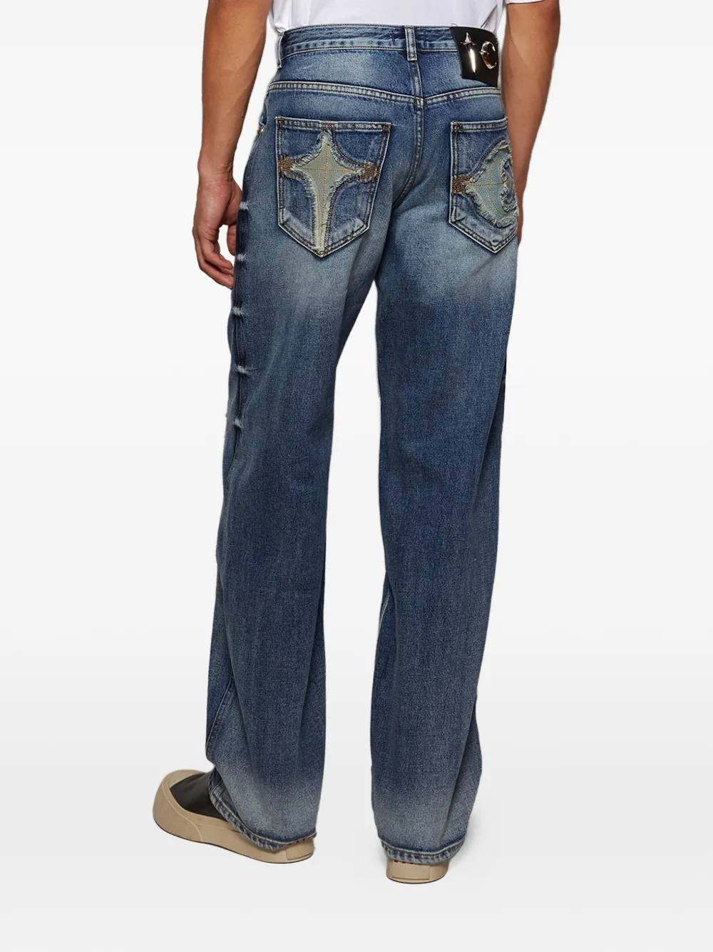 Thug Club Bone Button-fastening Jeans In Blue