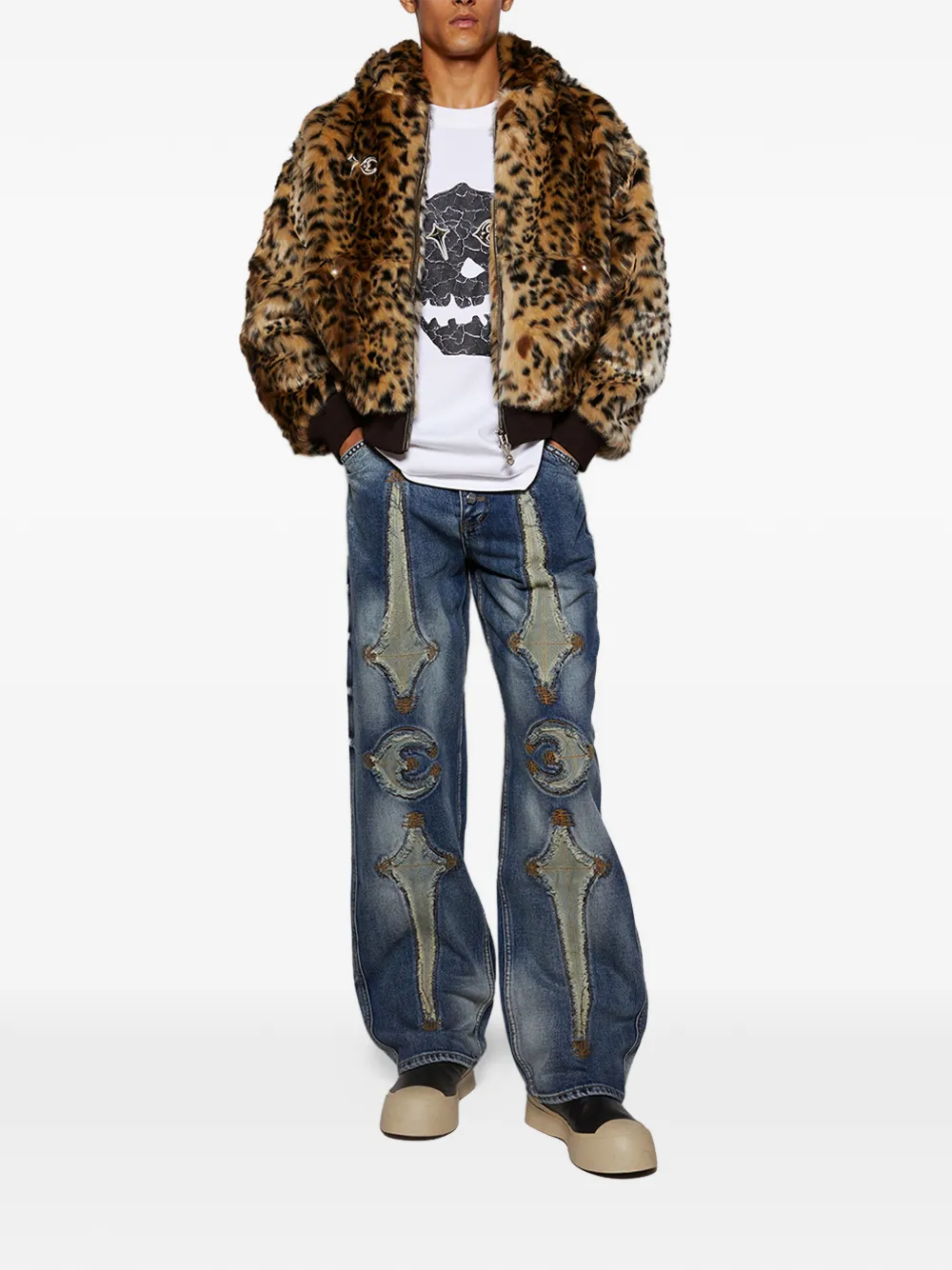 Thug Club Bone Button-fastening Jeans In Blue