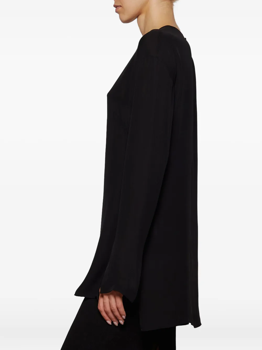 Wardrobe.nyc Sheer Split-cuff Blouse In Black
