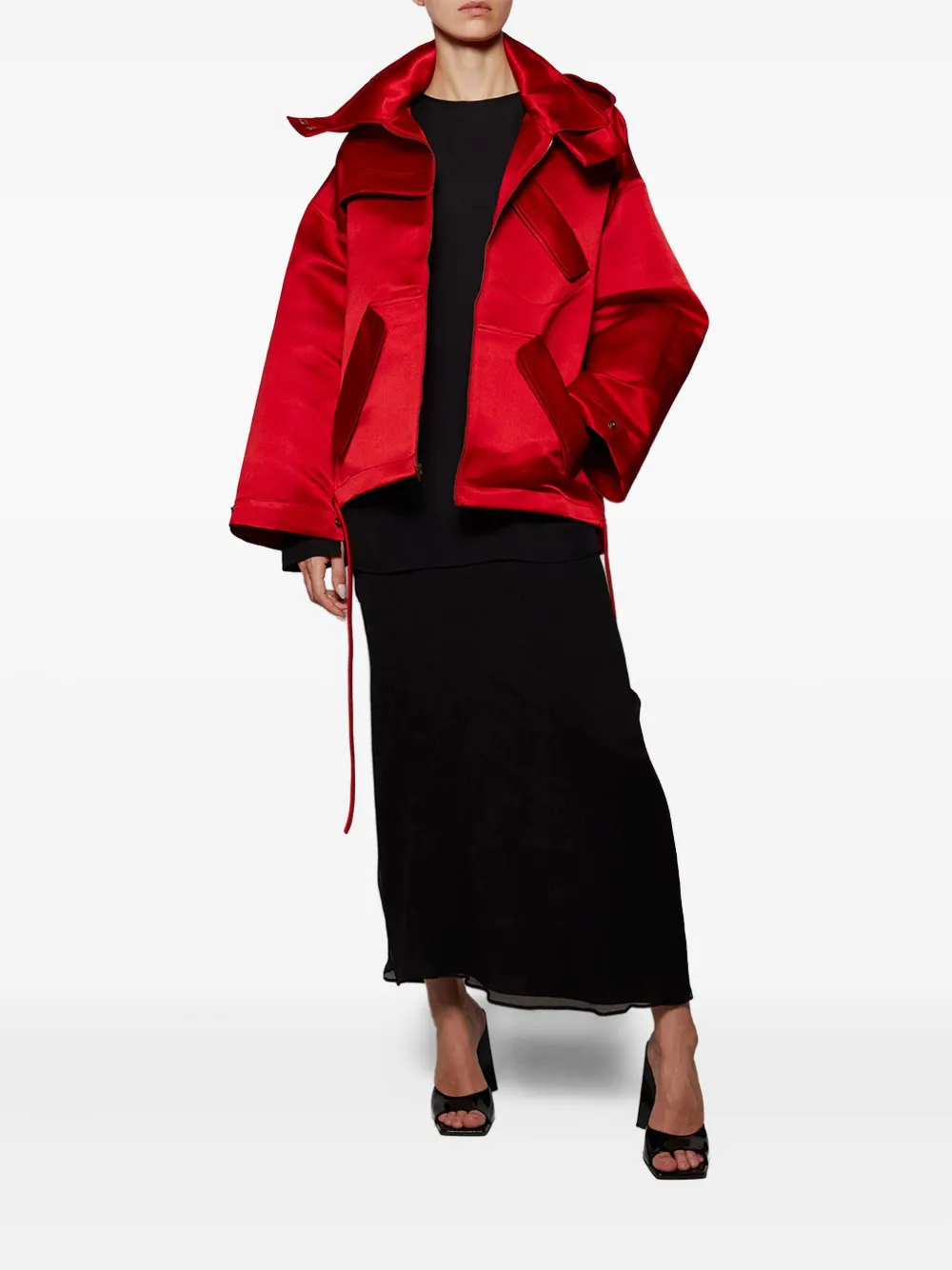 WARDROBE.NYC sheer split-cuff blouse - Zwart