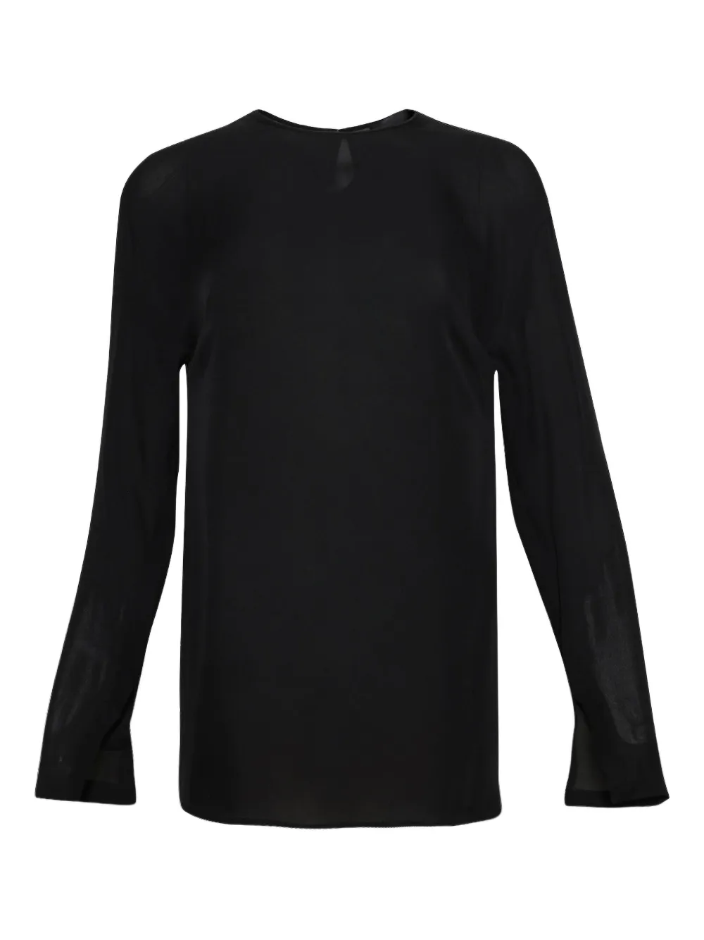 WARDROBE.NYC sheer split-cuff blouse | Black | Image 1