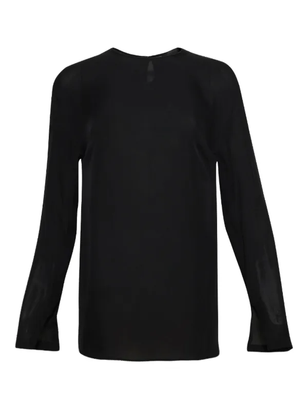 WARDROBE.NYC Sheer Split-cuff Blouse in Black