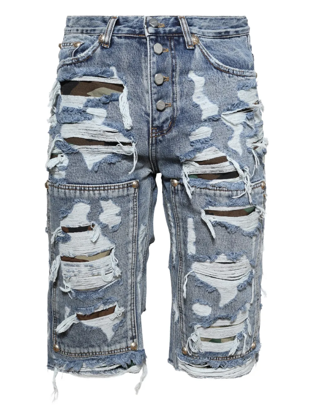 THUG CLUB short à effet usé | bleu | Image 1