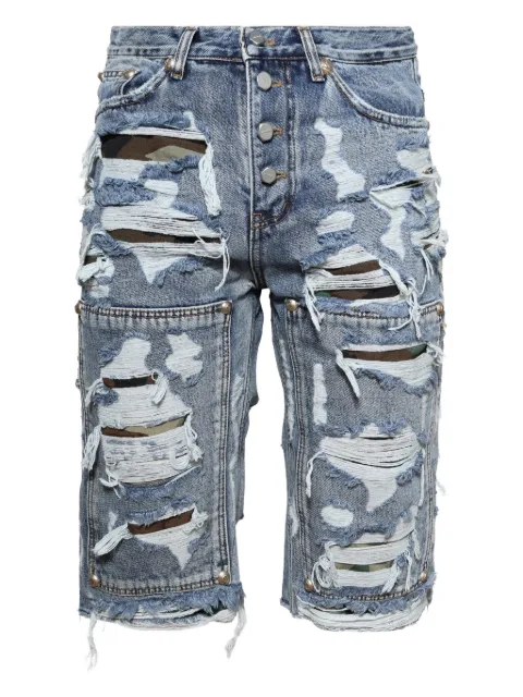 THUG CLUB distressed shorts