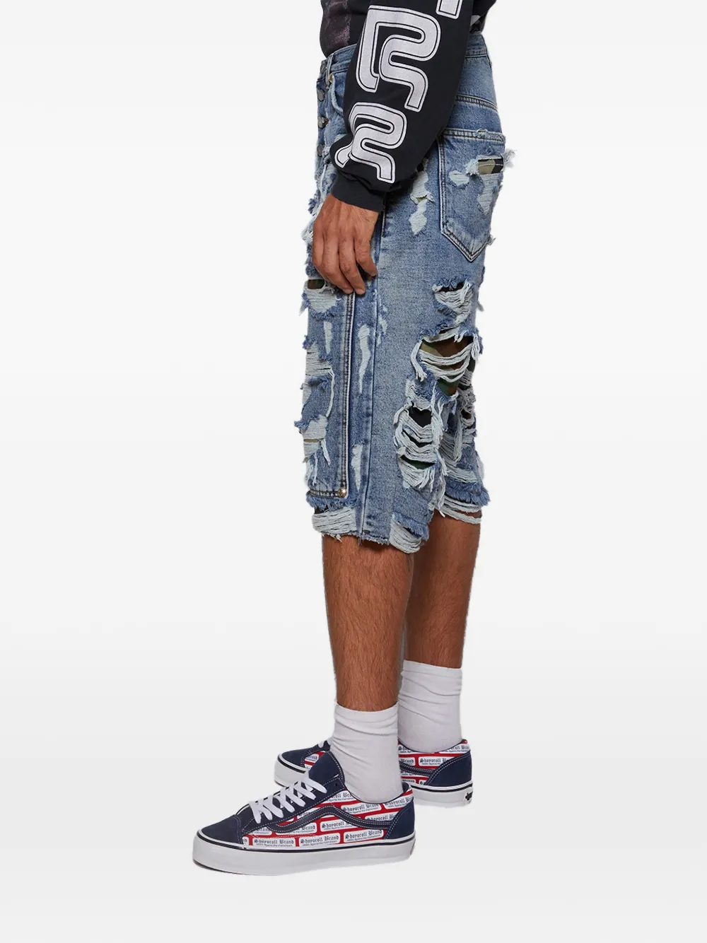  Thug Club Distressed Shorts - Blue 