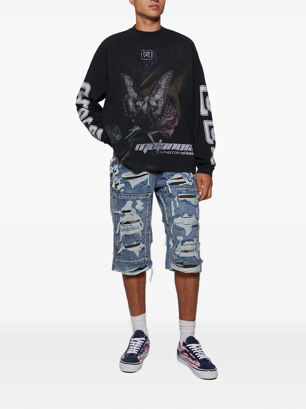 THUG CLUB short à effet usé | Shorts en jean | Image 2