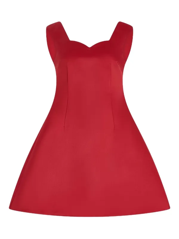 strapless open back dress Gorgeous Red Satin Dress With Bow - Mini Dress main image 0