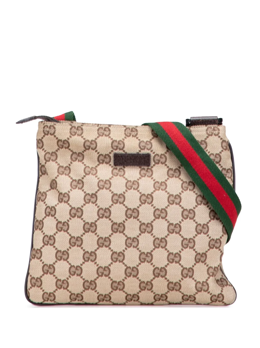 Pre-owned Gucci 2000-2015 Gg Canvas Web Crossbody Bag In Brown