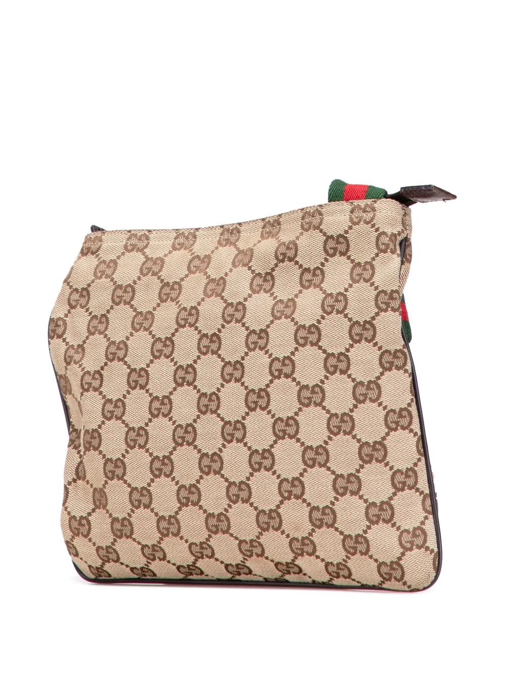 Pre-owned Gucci 2000-2015 Gg Canvas Web Crossbody Bag In Brown