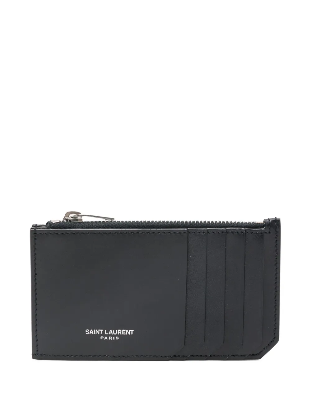 Saint Laurent Zip-top Card Holder In Blue