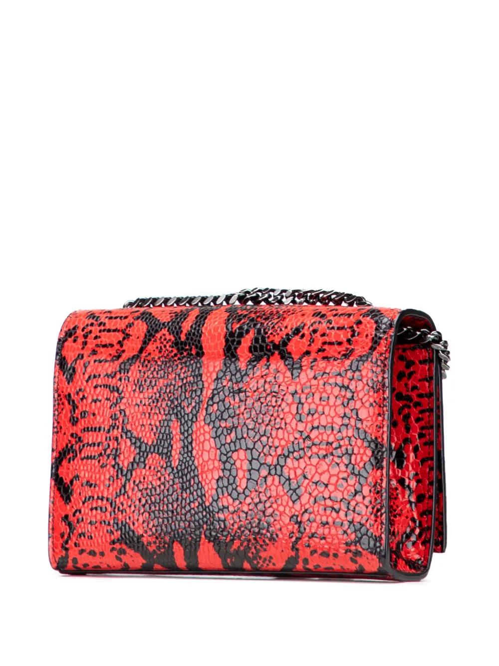Pre-owned Saint Laurent 2015 Small Embossed Calfskin Classic Monogram Kate Crossbody Bag In Red