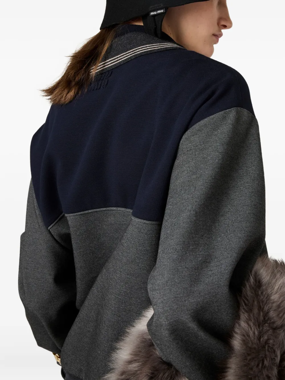 Miu Sweater met polokraag en rits Grijs