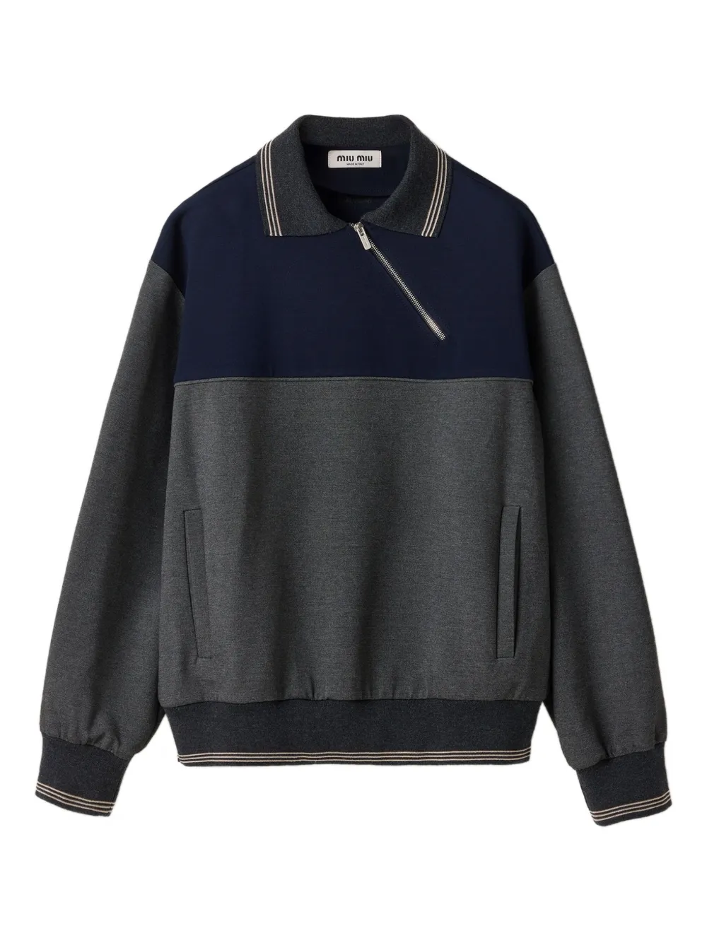 Miu Sweater met polokraag en rits Grijs
