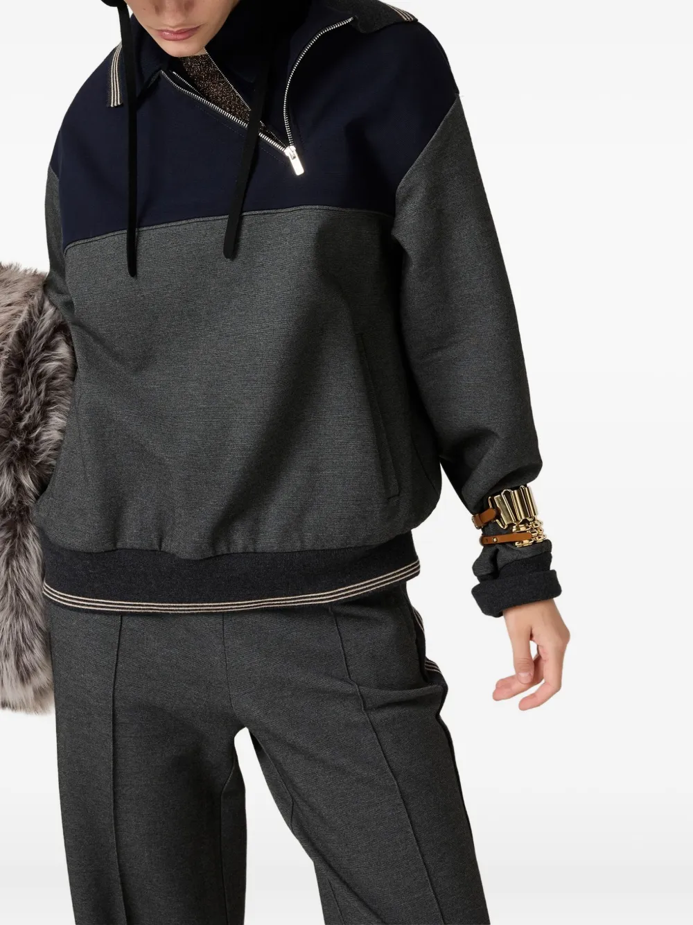 Miu Sweater met polokraag en rits Grijs