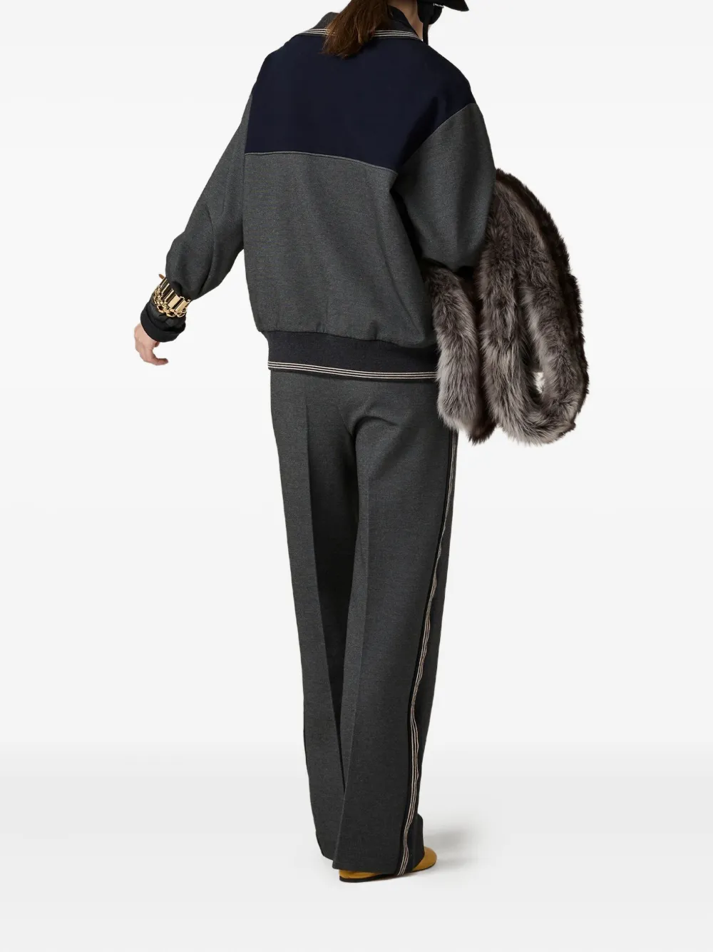 Miu Sweater met polokraag en rits Grijs