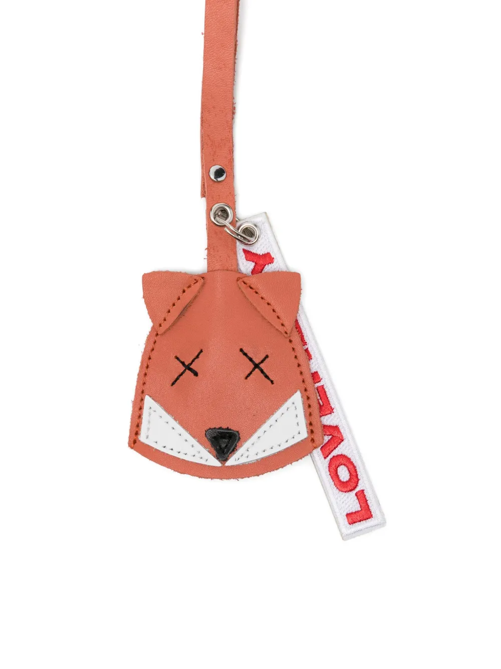 Charles Jeffrey Loverboy Leather Keyring In Orange