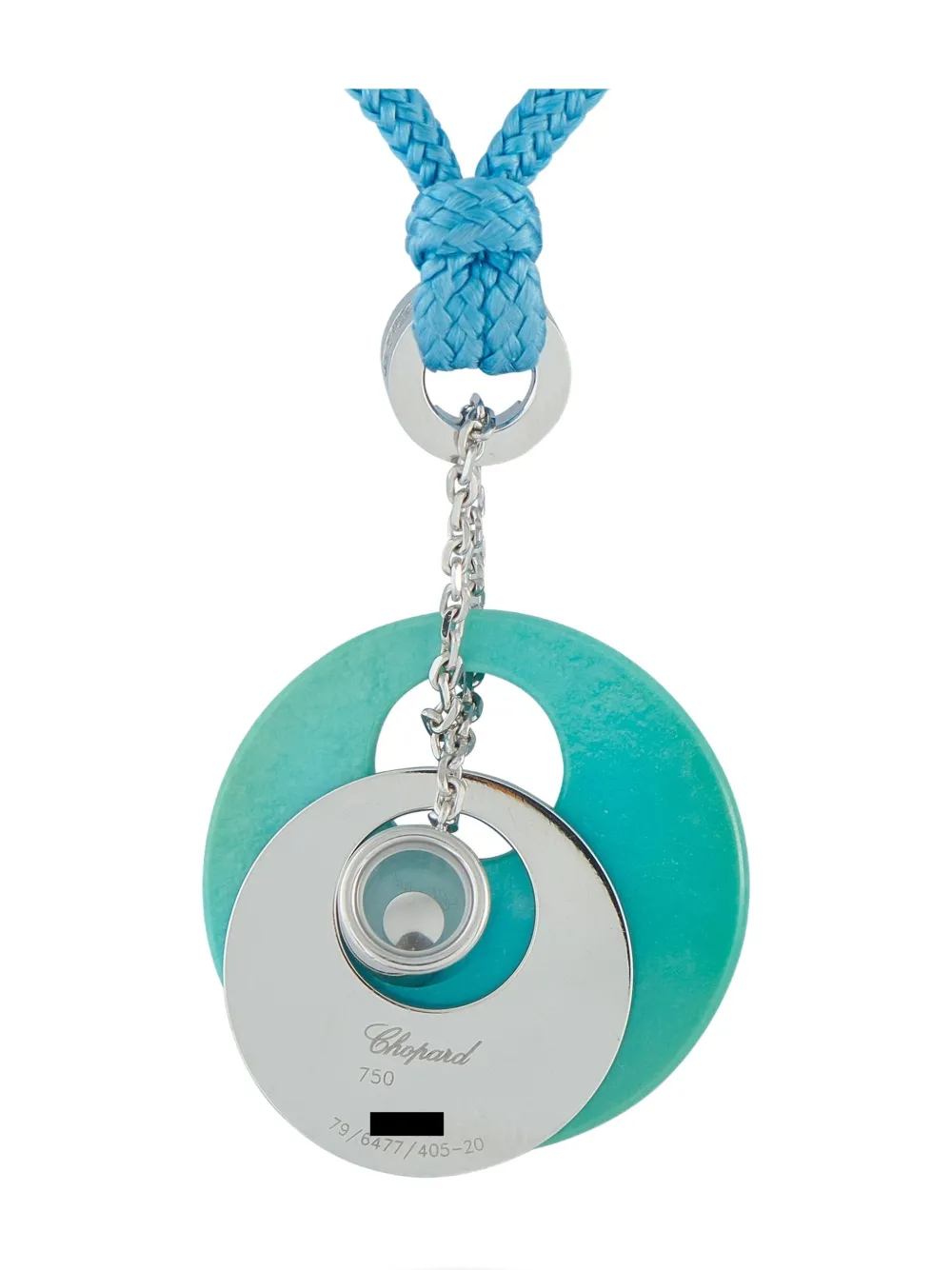 Chopard Pre-Owned 18K White Gold Turquoise Diamond Necklace | Silver | Image 1