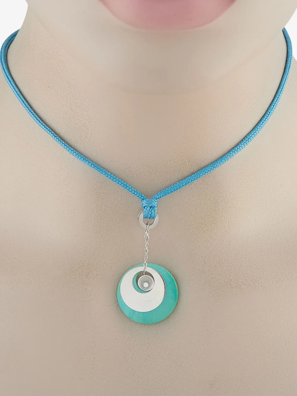Chopard Pre-Owned 18K White Gold Turquoise Diamond Necklace | Image 2