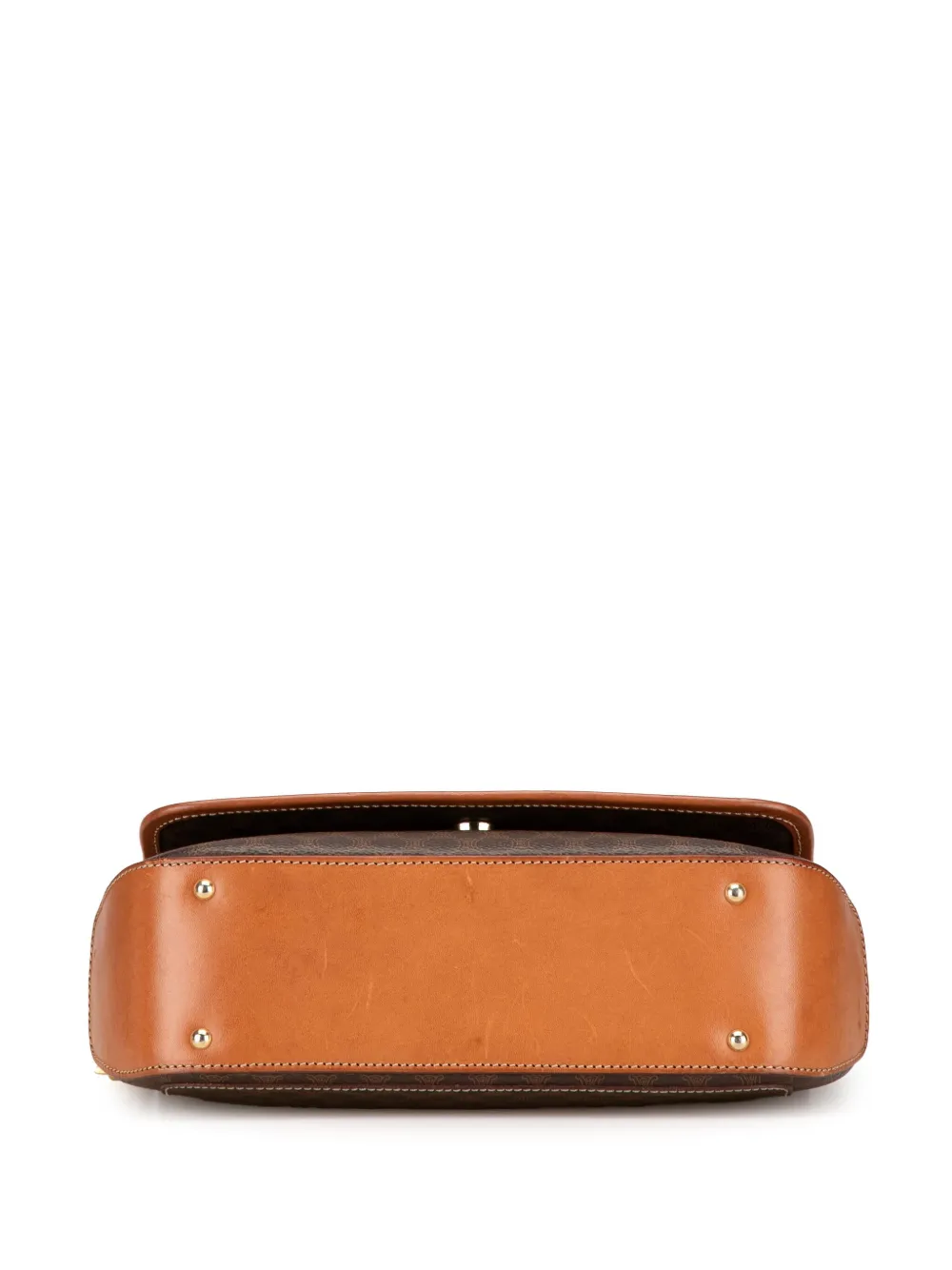Pre-owned Celine 1995 Macadam Coated Canvas Crossbody Bag In Brown