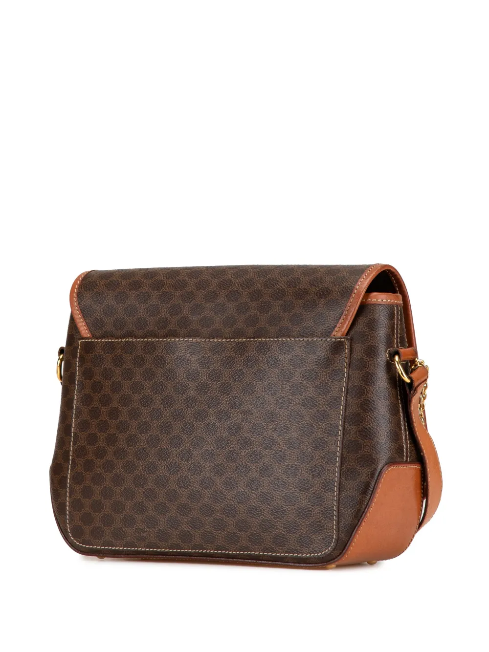 Pre-owned Celine 1995 Macadam Coated Canvas Crossbody Bag In Brown