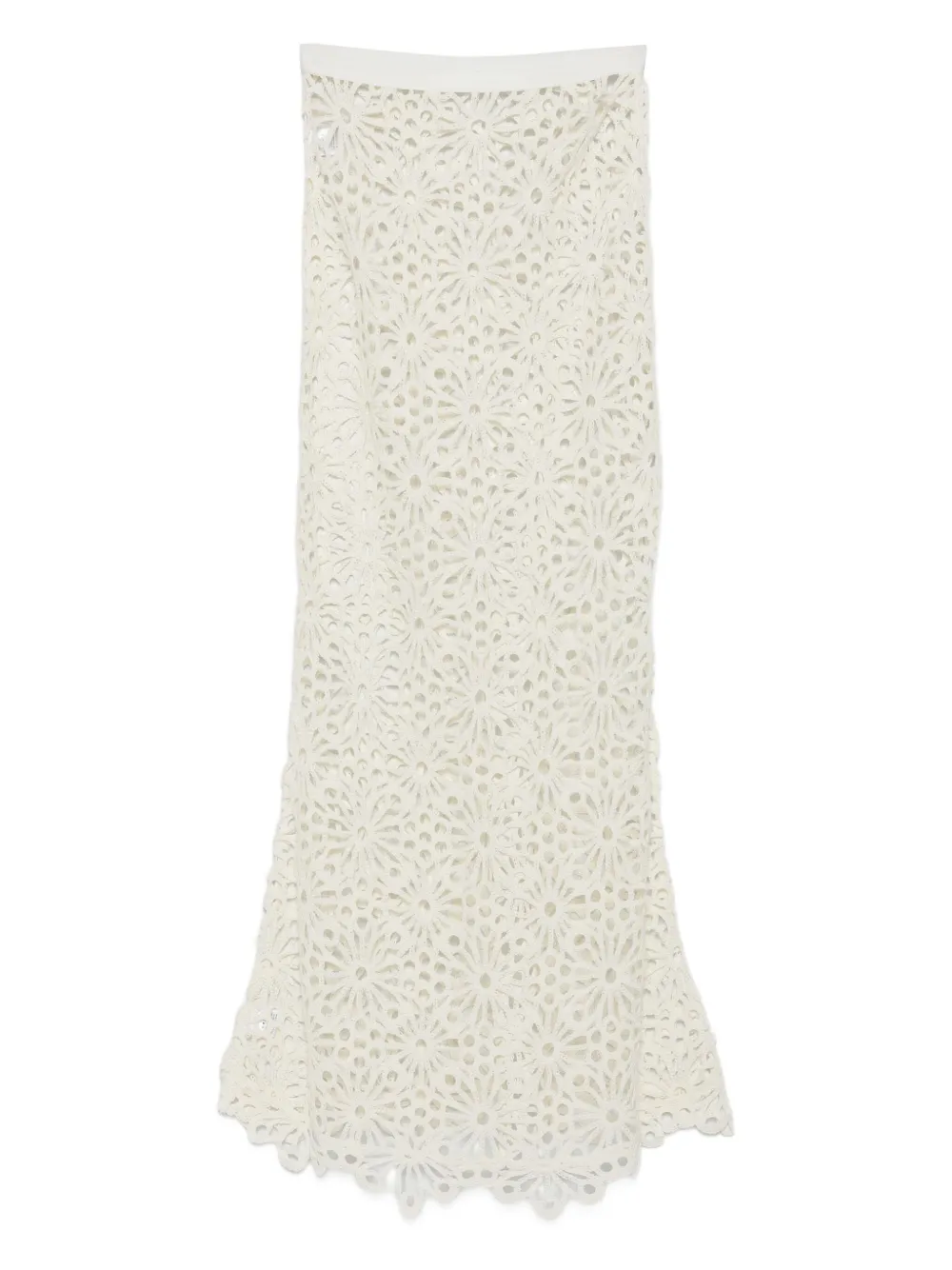 Norma Kamali Obie floral-lace maxi skirt | Neutrals | Image 1