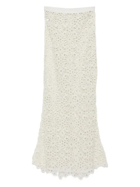 Norma Kamali Obie floral-lace maxi skirt