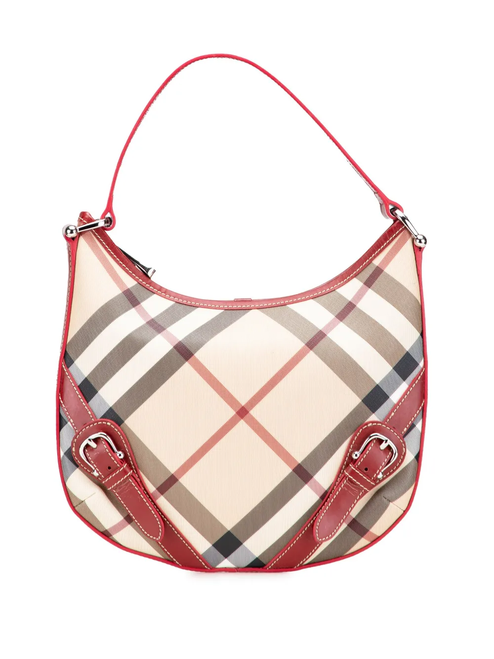 Burberry Pre-Owned 2000-2017 Supernova Check Coated Canvas Larkin hobo bag | Brown | Image 1