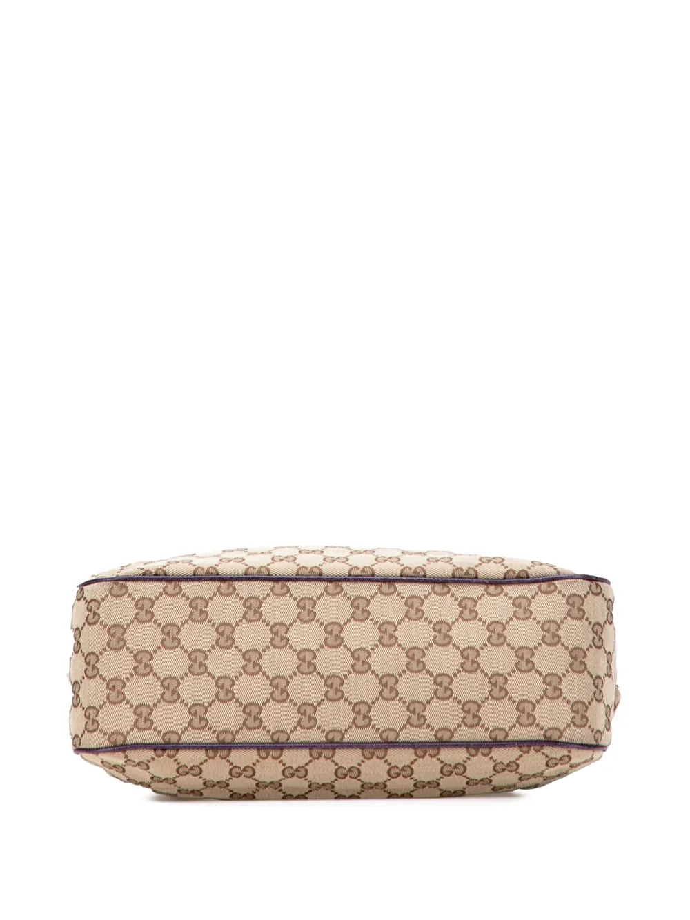 Pre-owned Gucci 2000-2015 Gg Canvas Jackie Piston Lock Tote Bag In Brown