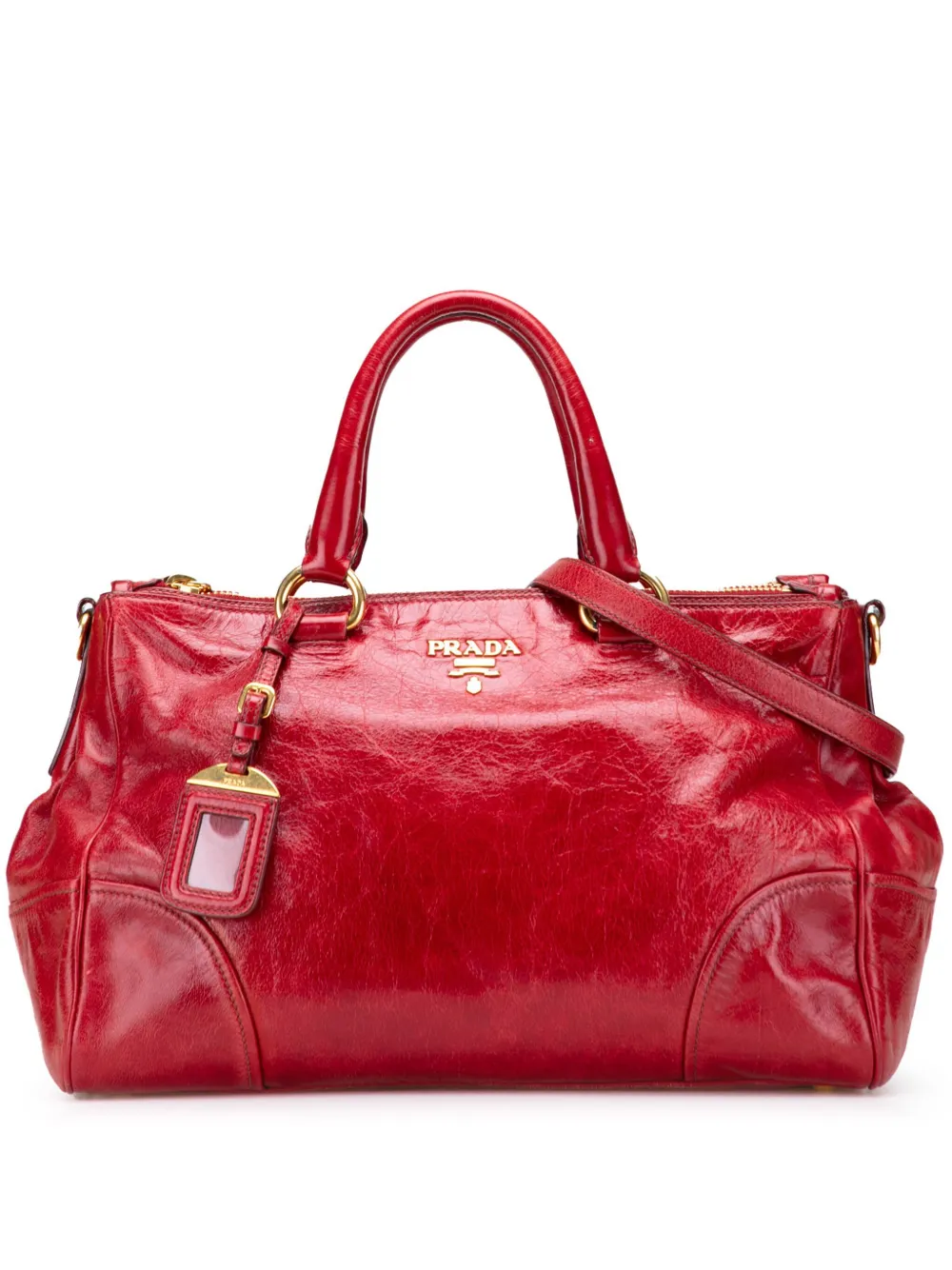 Prada Pre-Owned 2010-2025 Vitello Shine Bauletto satchel - レッド Prada Pre-Owned 2010-2025 Vitello Shine Bauletto satchel - レッド