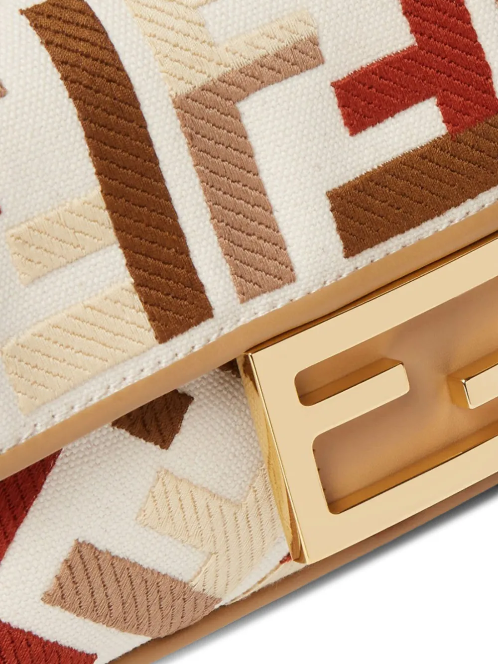 FENDI Baguette mini-clutch met FF-patroon Beige