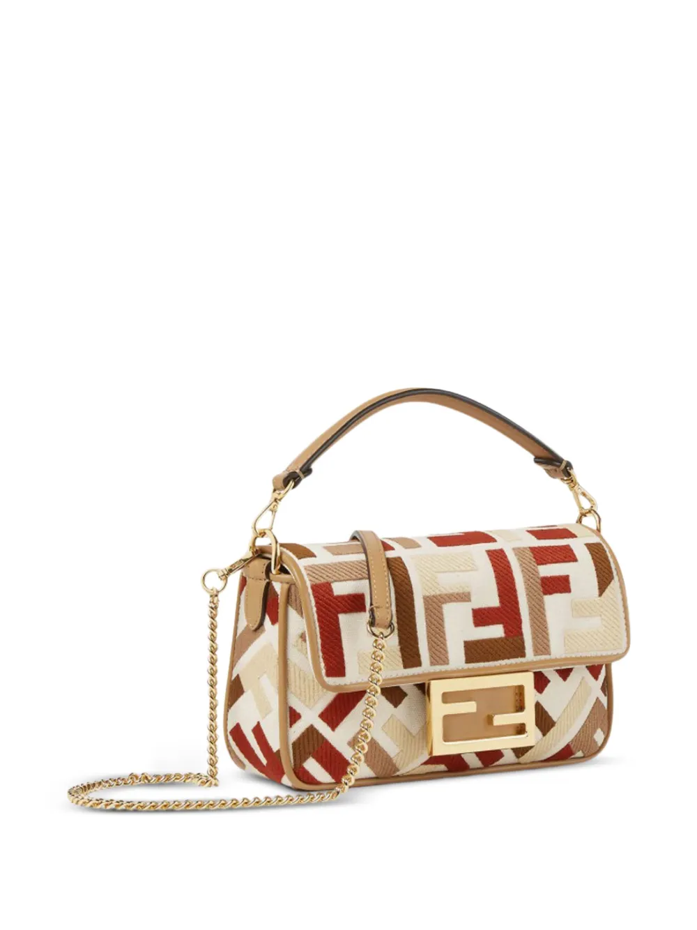 FENDI Baguette mini-clutch met FF-patroon Beige