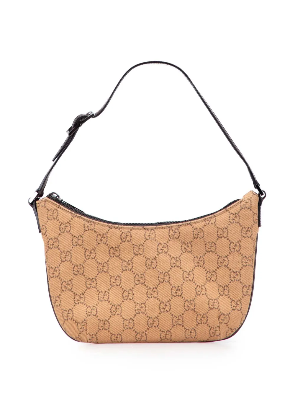Pre-owned Gucci 2000-2015 Gg Denim Shoulder Bag In Brown
