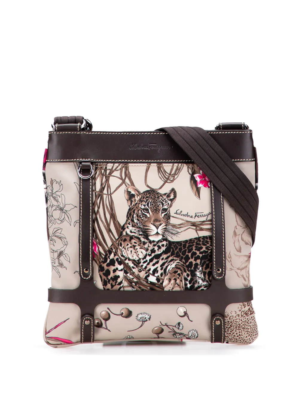 Ferragamo Pre-Owned 2000-2025 Nylon Jungle Safari crossbody bag - ブラウン Ferragamo Pre-Owned 2000-2025 Nylon Jungle Safari crossbody bag - ブラウン
