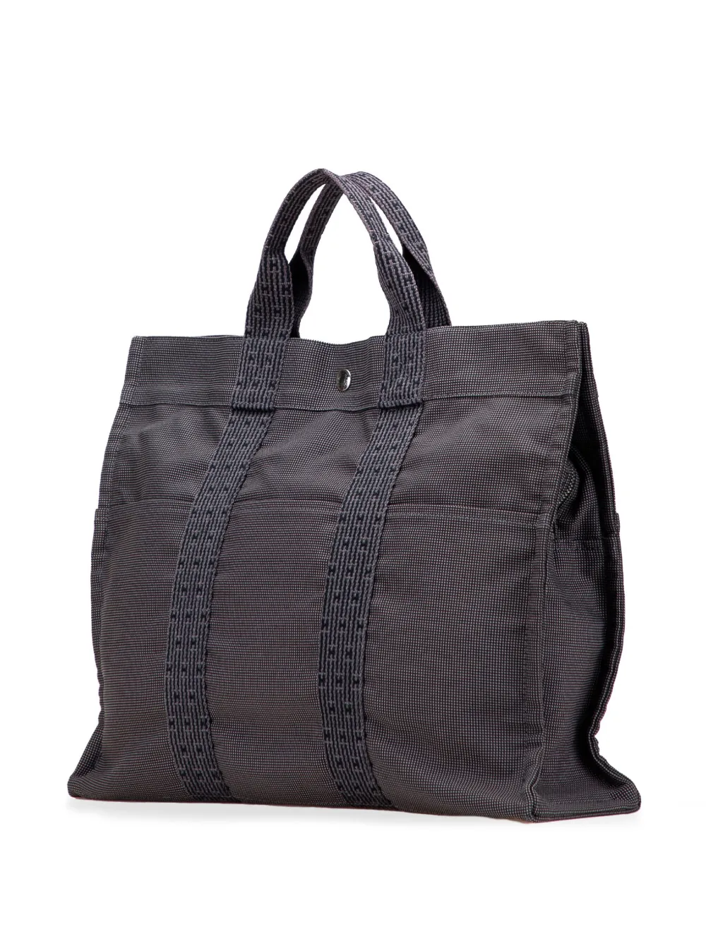 Pre-owned Hermes 1990-2010 Canvas Herline Mm Tote Bag In Gray