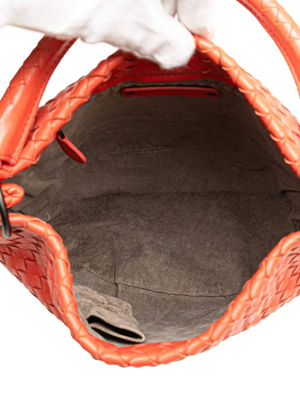 Pre-owned Bottega Veneta 2010 Nappa Intrecciato Bucket Bag In Orange