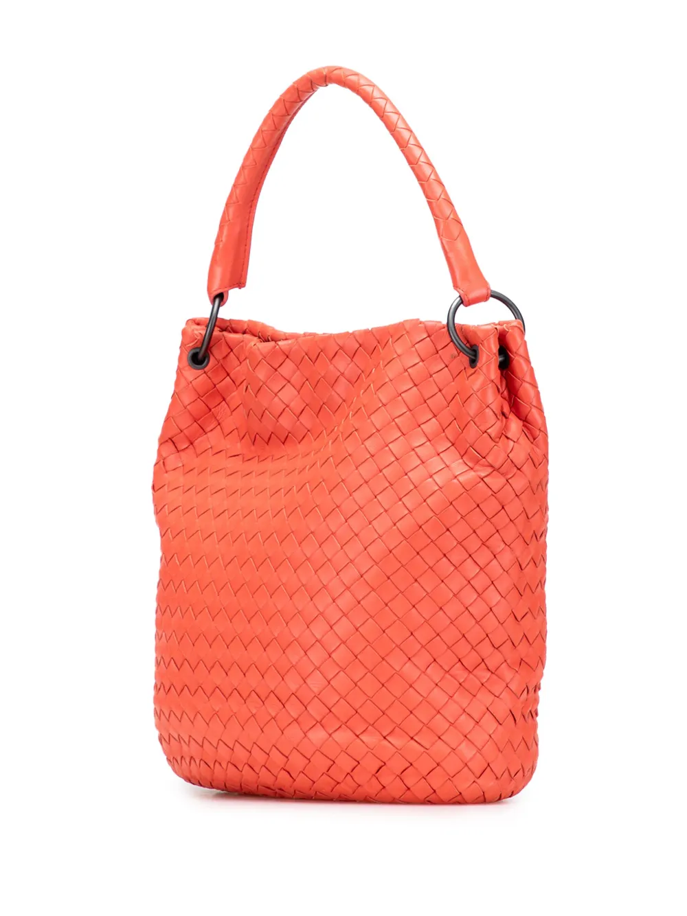 Pre-owned Bottega Veneta 2010 Nappa Intrecciato Bucket Bag In Orange