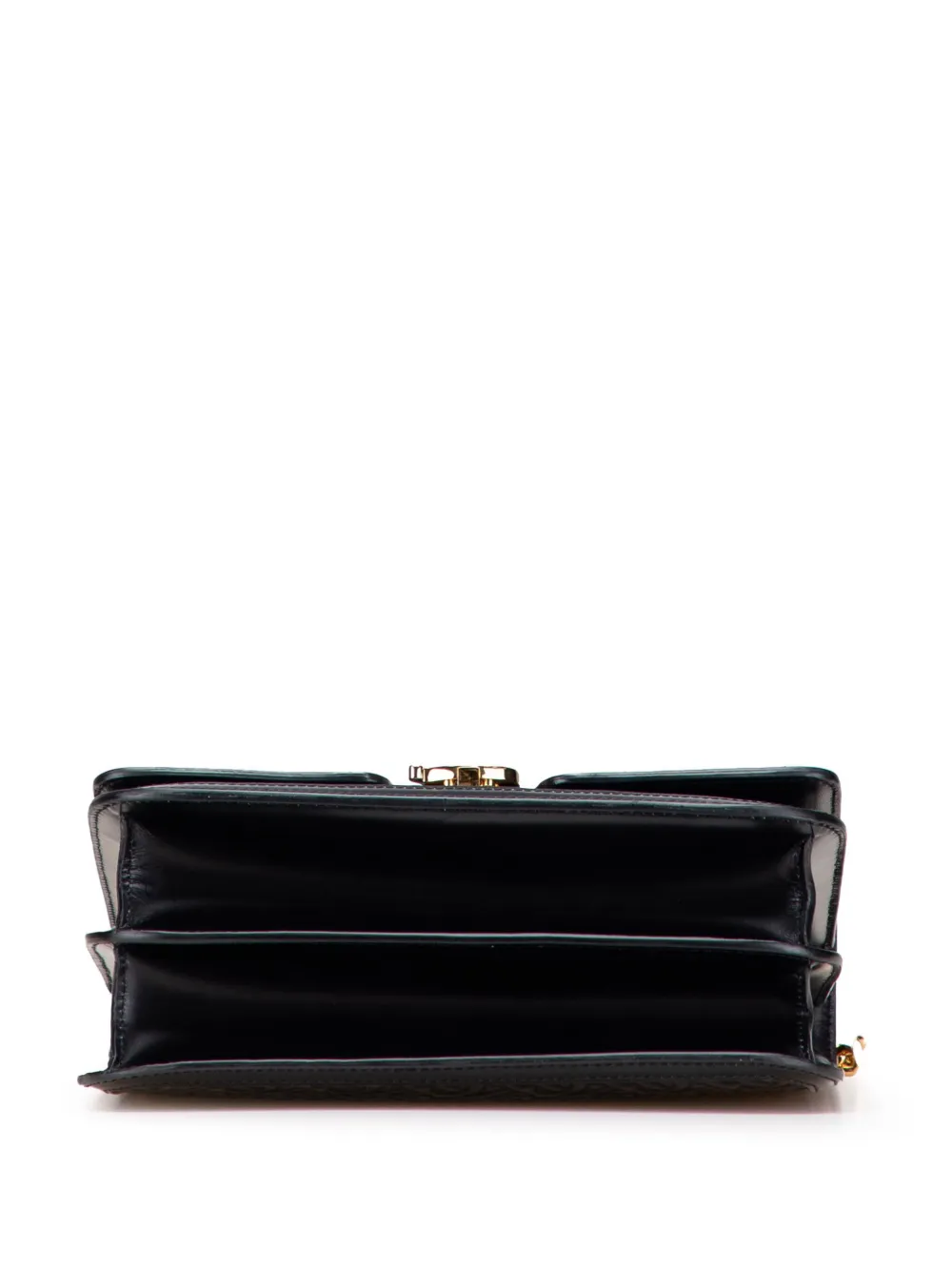 Pre-owned Burberry 2018-2023 Medium Tb Monogram Embossed Calfskin Chain Crossbody Bag In Black