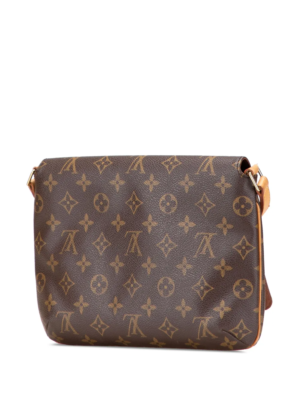 Pre-owned Louis Vuitton 2001 Monogram Musette Tango Short Strap Shoulder Bag In Brown