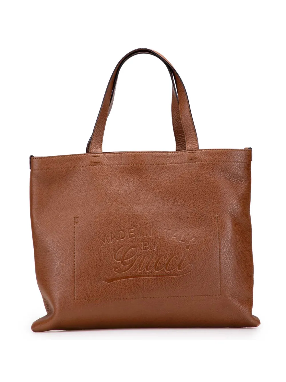 Gucci Pre-Owned 2016-2025 Leather Embossed Logo tote bag - ブラウン Gucci Pre-Owned 2016-2025 Leather Embossed Logo tote bag - ブラウン