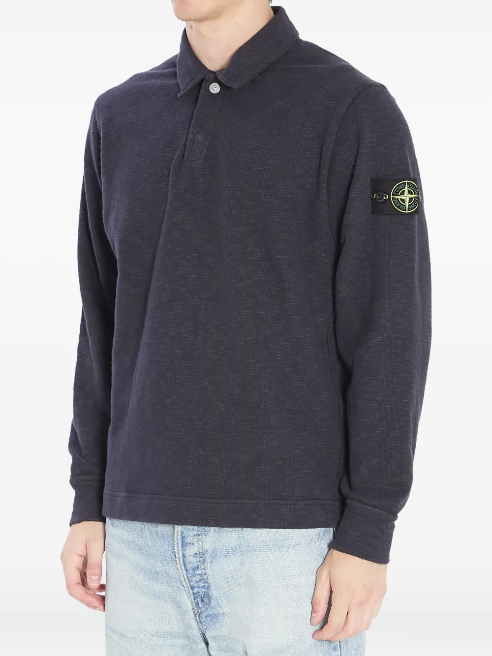 Stone Island badge-detail polo shirt Blauw