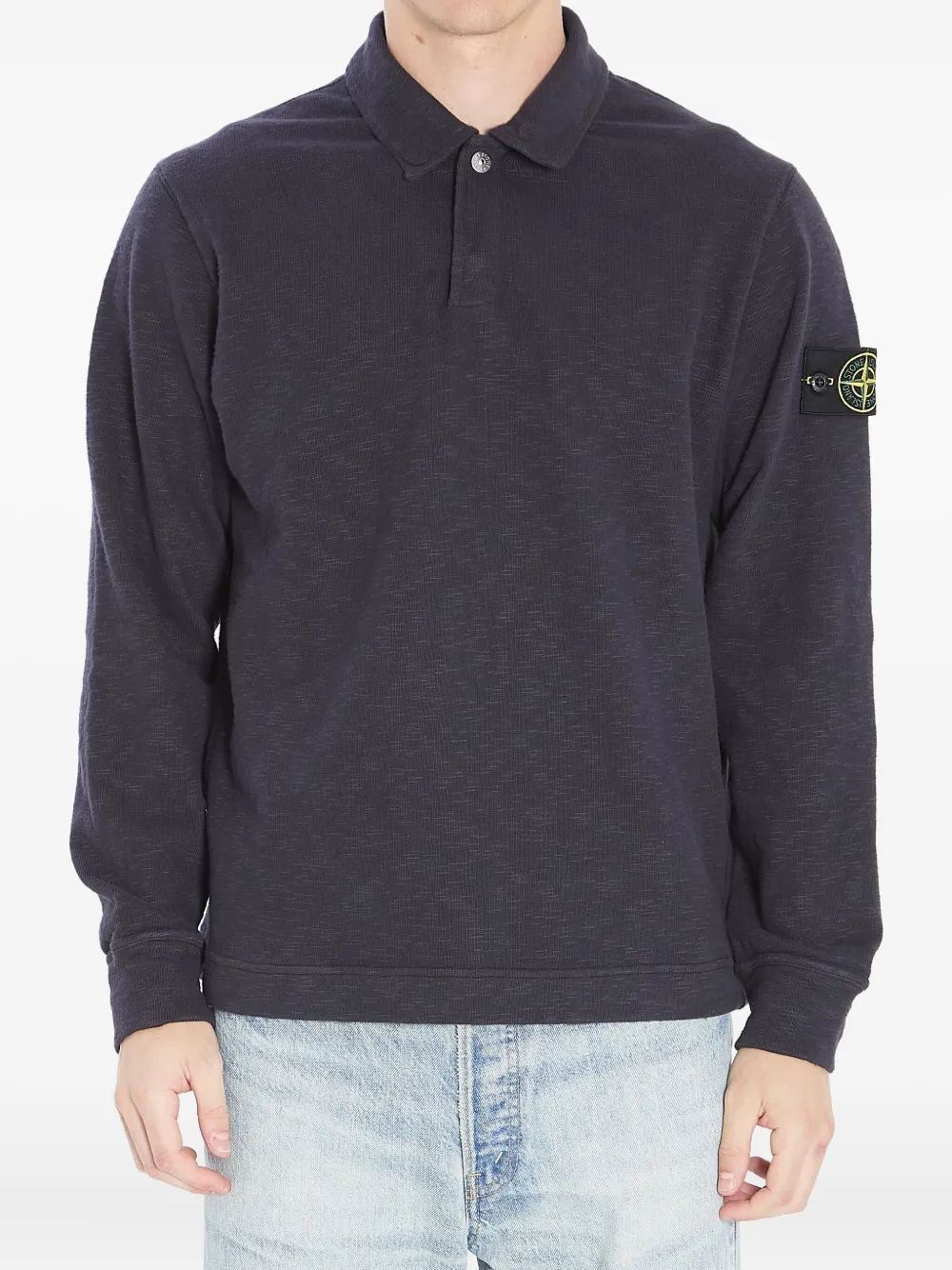 Stone Island badge-detail polo shirt Blauw