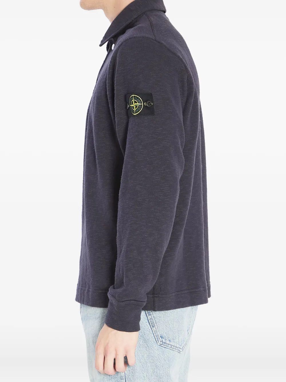 Stone Island badge-detail polo shirt Blauw
