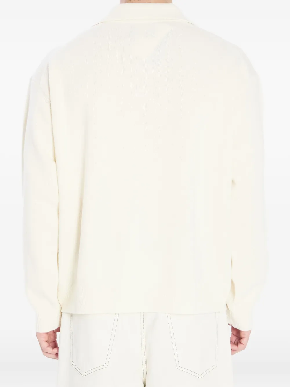 Roberto Collina v-neck polo-collar sweater - Wit