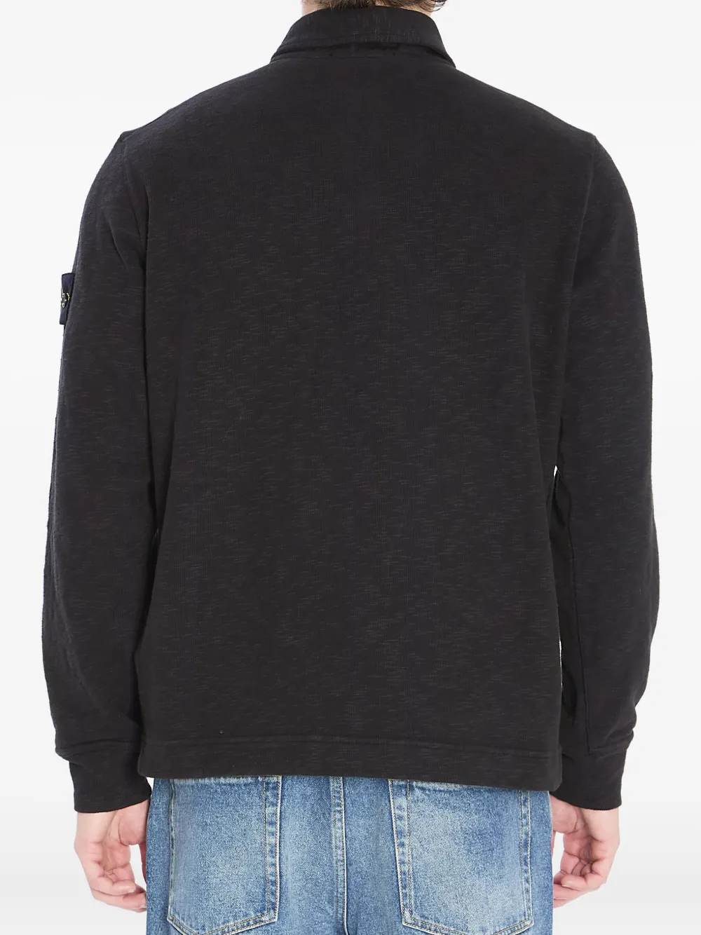 Stone Island badge-detail polo shirt Zwart