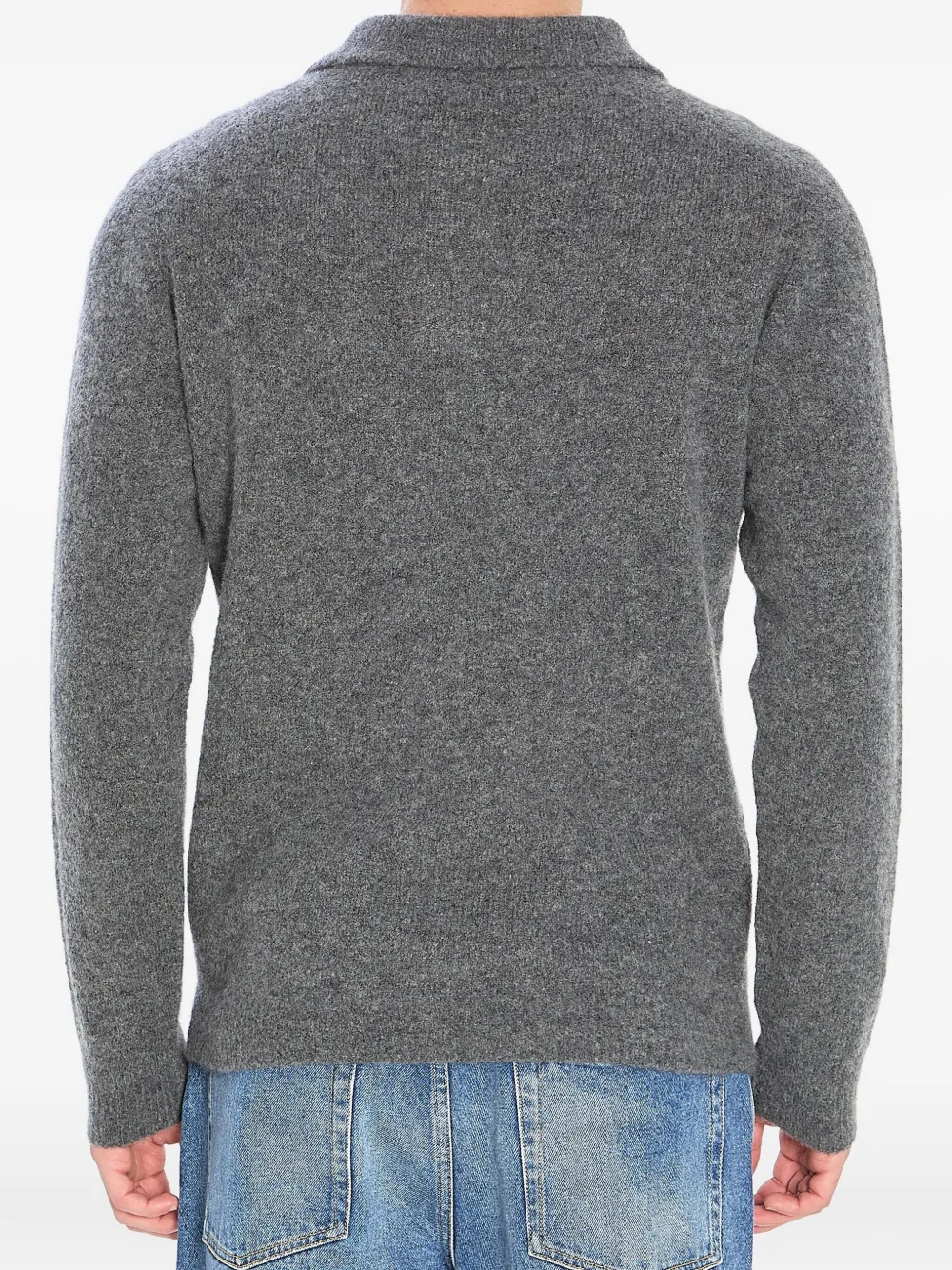 Roberto Collina Poloshirt van kasjmierblend Grijs