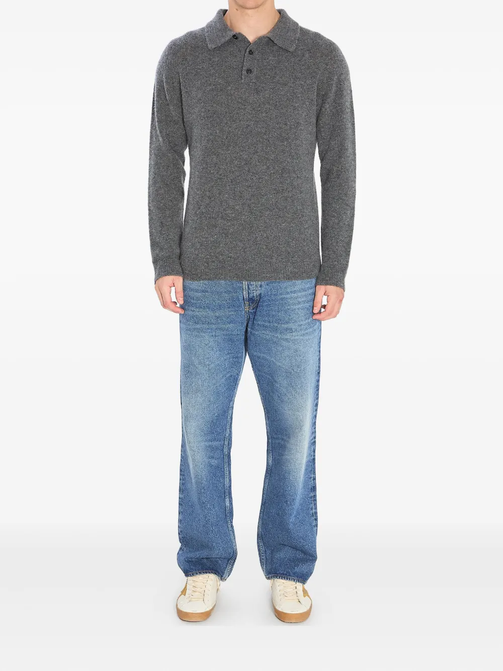Roberto Collina cashmere blend polo shirt - Grijs