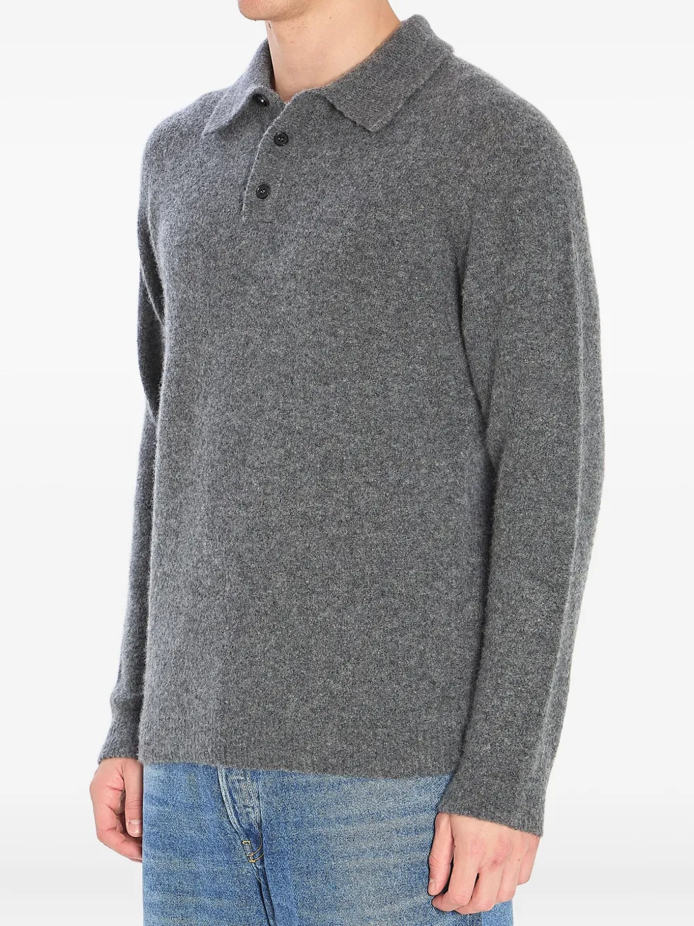 Roberto Collina Poloshirt van kasjmierblend Grijs